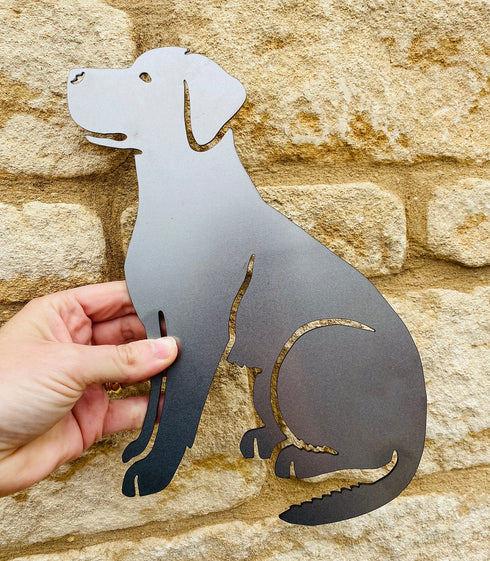 A Labrador (FULL BODY) Rustic Steel Sculpture